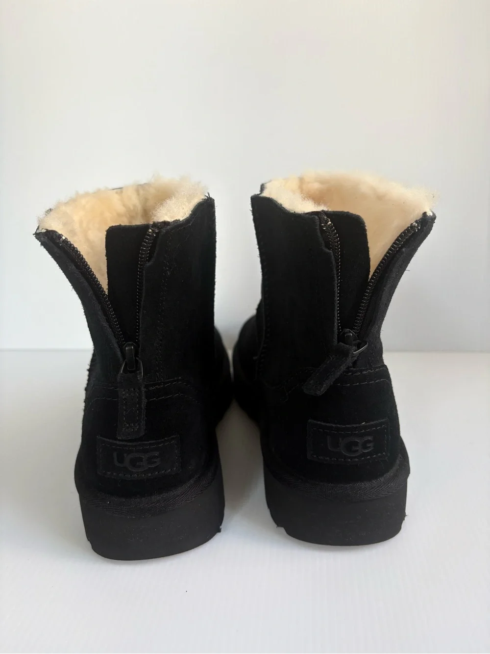 UGG Classic Mini Black Suede Shearling Boot